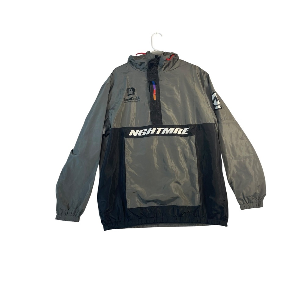 Nghtmre TreadSoft Windbreaker Jacket Men XL Gray Logo Hooded Outdoor Winter Wear